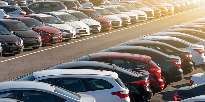 Vehicles in Parking Lot