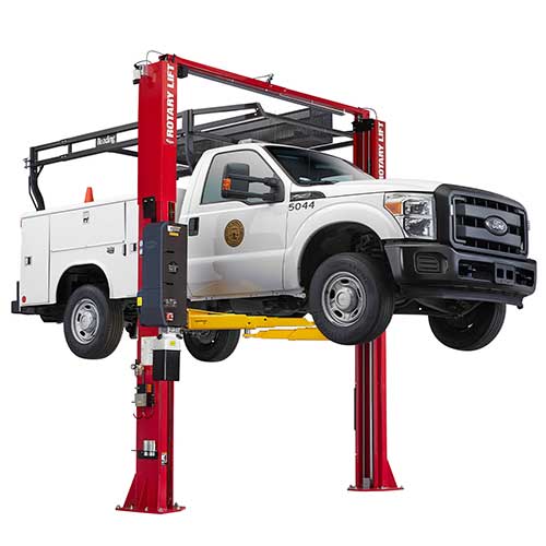 A utility vehicle on a Rotary SPO12 Two-Post Lift