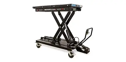 EV Battery Lift: Rotary LT33A fully risen